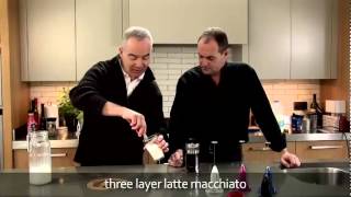 aerolatte  milk frother makes three layer caffè latte macchiato [upl. by Anirdnajela]