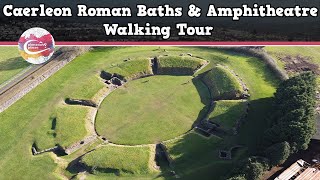 CAERLEON ROMAN BATHS amp AMPHITHEATRE WALES  Walking Tour  Pinned on Places [upl. by Aerdnuahs]