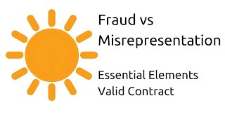 Fraud vs Misrepresentation  Other Essential Elements of a Valid Contract  CA CPT  CS amp CMA [upl. by Natsuj982]